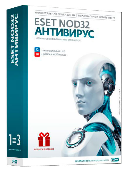ПО Eset NOD32 Антивирус - лиц на 1год или прод на 20мес 3-Desktop Box (NOD32-ENA-1220(BOX)-1-1)