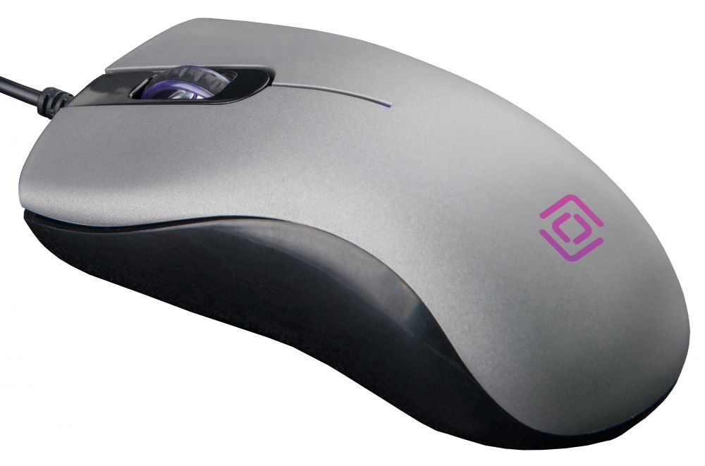 Мышь Oklick 375M серый оптическая (1600dpi) USB (2but)