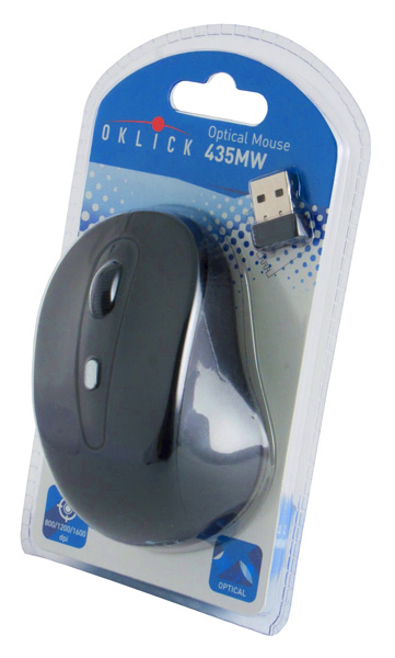 Мышь Oklick 435MW черный оптическая (1600dpi) беспроводная USB (3but)