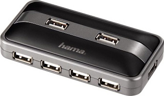 Разветвитель USB 2.0 Hama Active1:7 7порт. черный (00078483)
