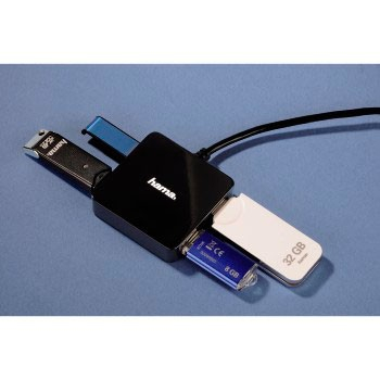 Разветвитель USB 2.0 Hama Square1:4 4порт. черный (00012131)