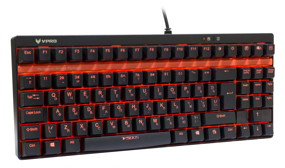 Клавиатура Rapoo V500RGB Alloy механическая черный USB LED