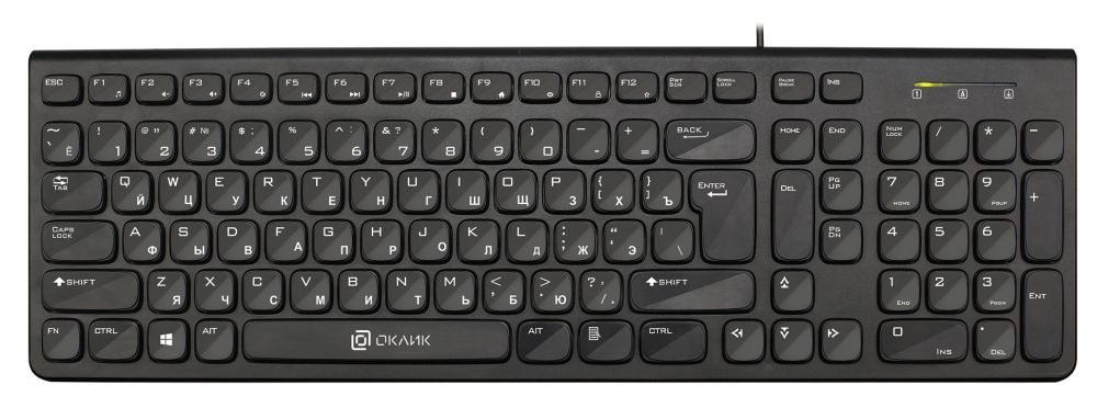 Клавиатура Oklick 590M черный USB slim Multimedia