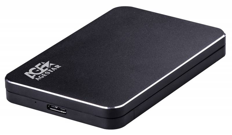 Внешний корпус для HDD AgeStar 31UB2A18 SATA алюминий черный 2.5"