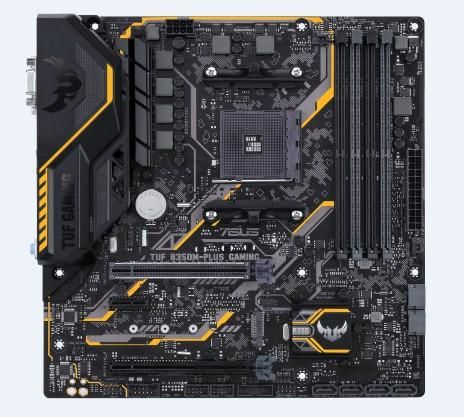 Материнская плата Asus TUF B350M-PLUS GAMING Soc-AM4 AMD B350 4xDDR4 mATX AC`97 8ch(7.1) GbLAN RAID+VGA+DVI+HDMI