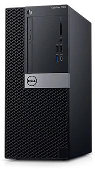 ПК Dell Optiplex 7060 MT i7 8700 (3.2)/8Gb/1Tb 7.2k/RX 550 4Gb/DVDRW/Windows 10 Professional/GbitEth/200W/клавиатура/мышь/черный/серебристый