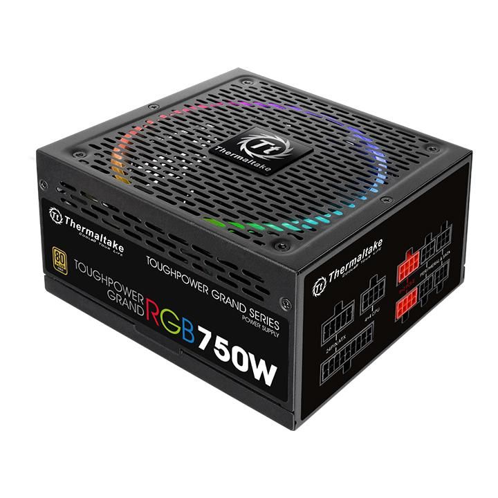 Блок питания Thermaltake ATX 750W Toughpower Grand RGB 80+ gold (24+4+4pin) APFC 140mm fan color LED 9xSATA Cab Manag RTL