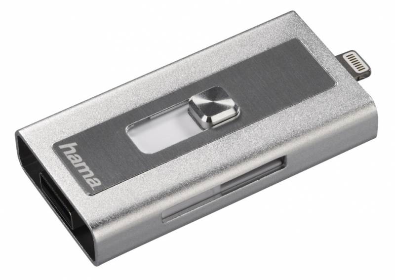 Устройство чтения карт памяти USB2.0/Lightning Hama MoveData серебристый