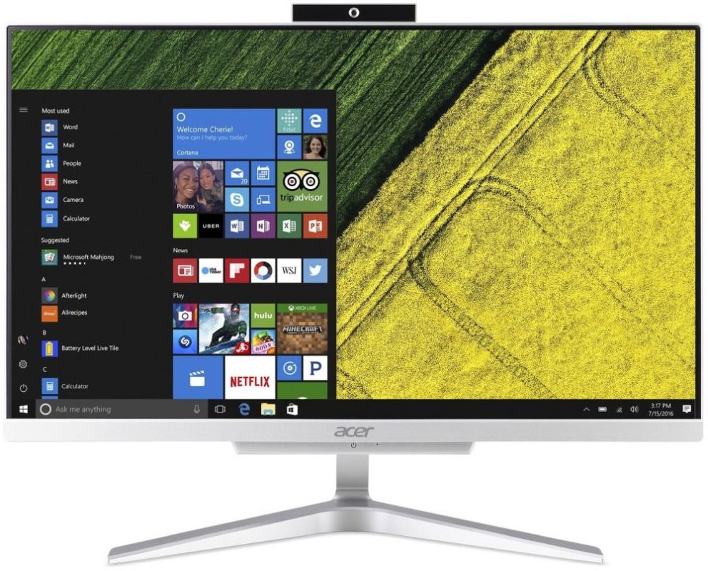 Моноблок Acer Aspire C24-865 23.8" Full HD i3 8130U (2.2)/8Gb/1Tb 5.4k/UHDG 620/CR/Windows 10 Home/GbitEth/WiFi/BT/65W/клавиатура/мышь/Cam/серебристый 1920x1080