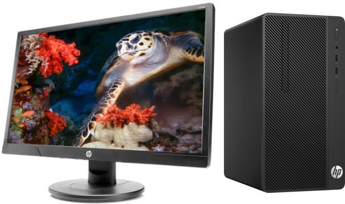 Комплект HP 290 G1 MT i3 7100 (3.9)/4Gb/1Tb 7.2k/HDG630/DVDRW/Free DOS/GbitEth/180W/клавиатура/мышь/черный/монитор в комплекте 20.7" V214a 1920x1080