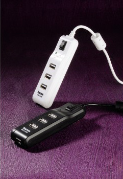 Разветвитель USB 2.0 Hama Switch 4порт. черный (00054590)