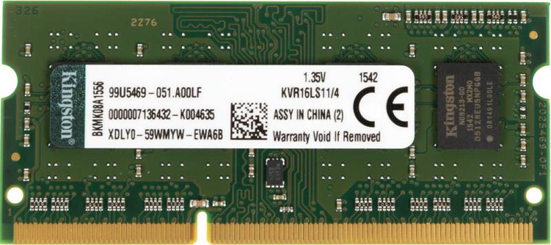 Память DDR3L 4Gb 1600MHz Kingston KVR16LS11/4 RTL PC3-12800 CL11 SO-DIMM 204-pin 1.35В