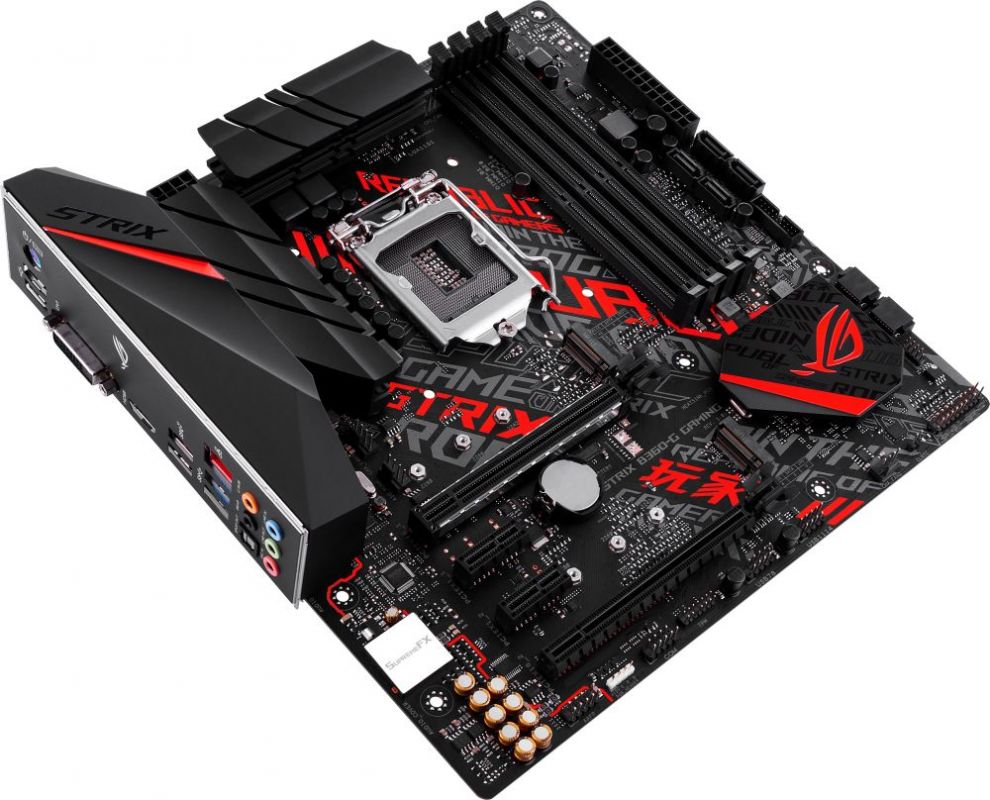Материнская плата Asus ROG STRIX B360-G GAMING Soc-1151v2 Intel B360 4xDDR4 mATX AC`97 8ch(7.1) GbLAN+DVI+HDMI