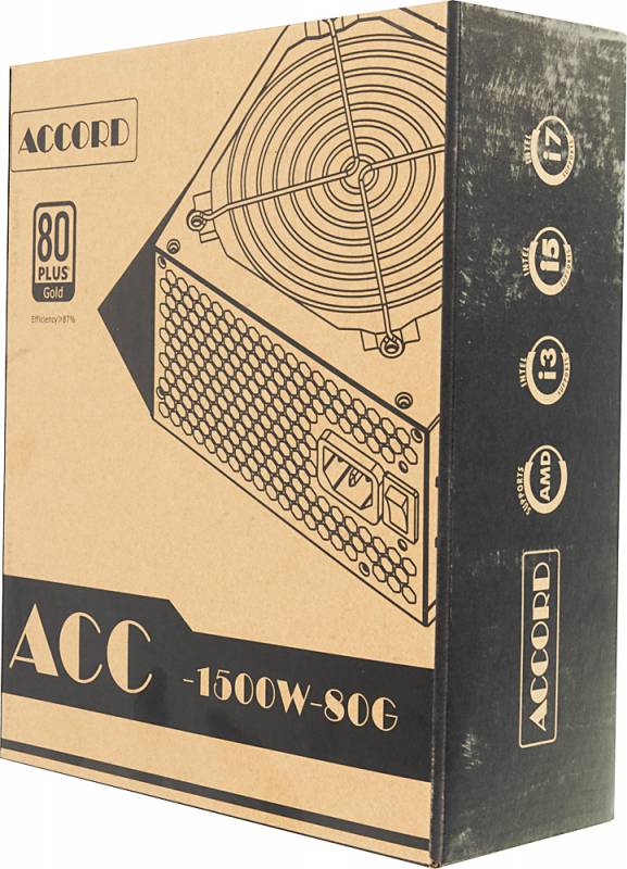 Блок питания Accord ATX 1500W GOLD ACC-1500W-80G 80+ gold (24+4+4pin) APFC 140mm fan 8xSATA RTL